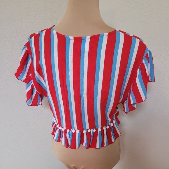Lovers & Friends Ride the Waves Red Striped Top - Picture 5 of 5